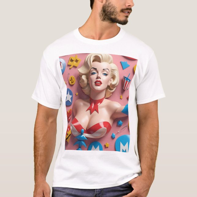 T-shirt Drapeau américain Abstrait (Devant)