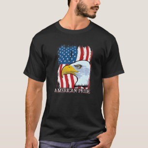 T-shirt Drapeau Américain Aigle Mullet 4 Juillet Merica Fi