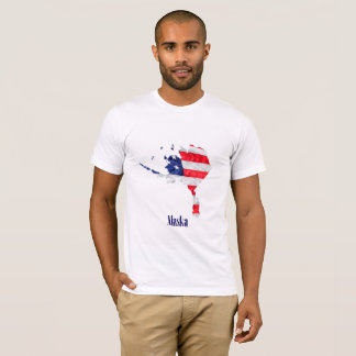 T-shirt Drapeau américain Alaska États-Unis