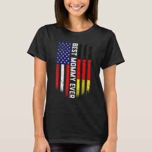 T-shirt Drapeau américain & Allemagne Drapeau meilleur mam