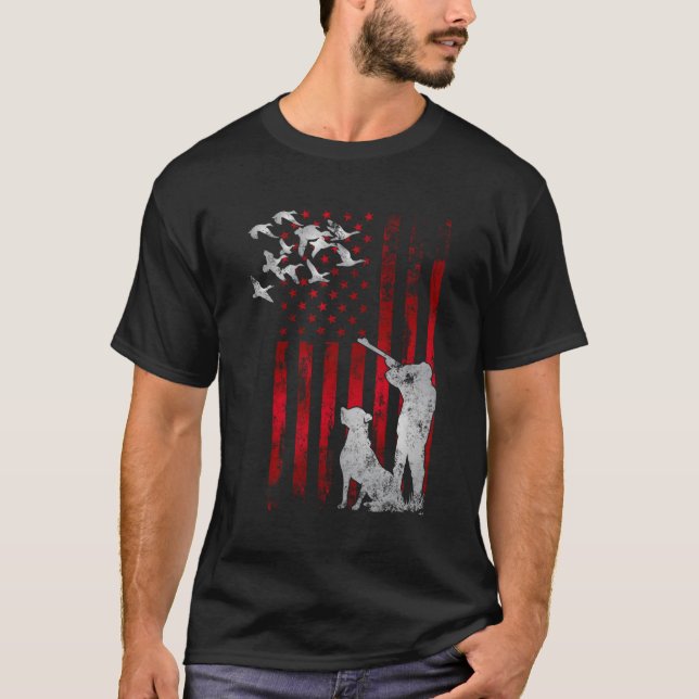 T-shirt Drapeau américain américain patriotique en détress (Devant)