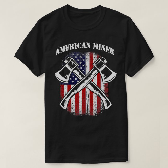 T-shirt Drapeau américain American Miner (Design devant)
