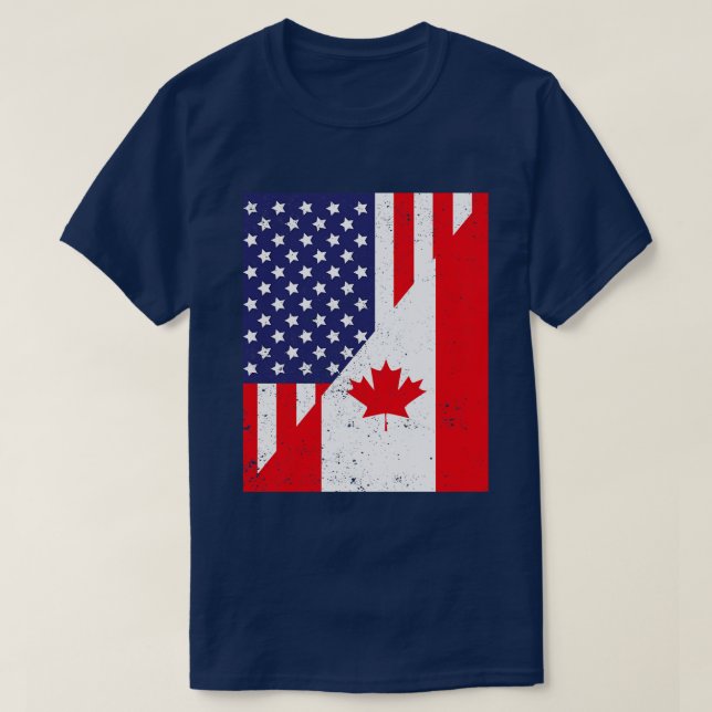 T-shirt Drapeau américain Amitié canadienne du drapeau Can (Design devant)