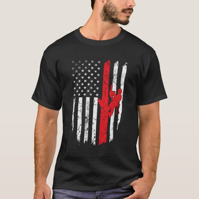 T-shirt Drapeau américain Arboriste 4 juillet Patriotique  (Devant)
