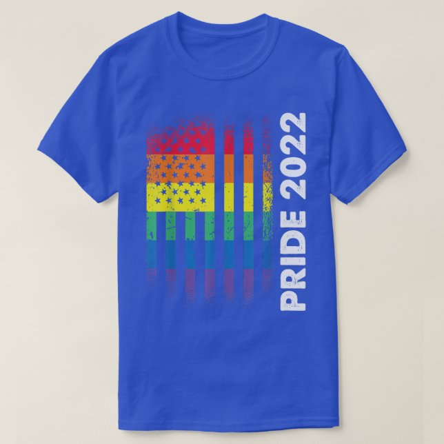 T-shirt Drapeau américain arc-en-ciel USA Gay LGBTQ LGBT F (Design devant)