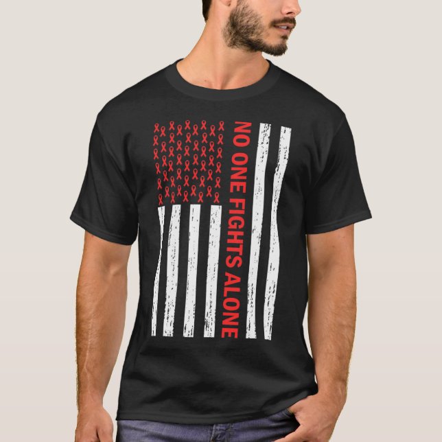 T-shirt Drapeau américain Aucun corps ne combat seul Sensi (Devant)