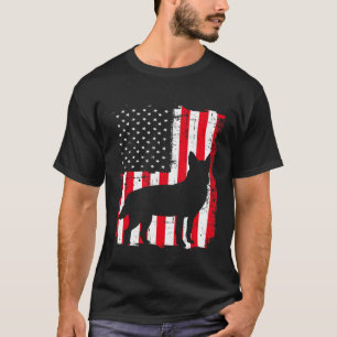 T-shirt Drapeau américain Australien Chien de Bataille Ble