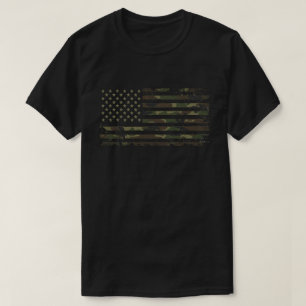 T-shirt Drapeau américain aux couleurs de camouflage milit