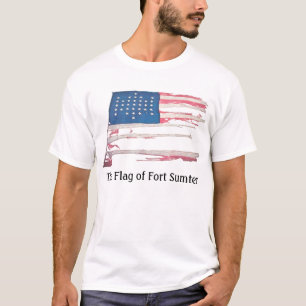 T-shirt Drapeau américain avec 33 étoiles - fort Sumter