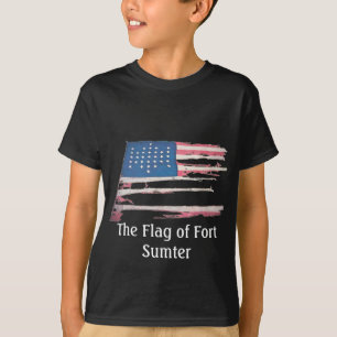 T-shirt Drapeau américain avec 33 étoiles - fort Sumter