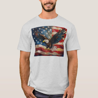 T-shirt Drapeau américain avec aigle chauve