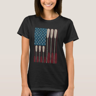 T-shirt Drapeau américain avec des rayures d'oar pour les