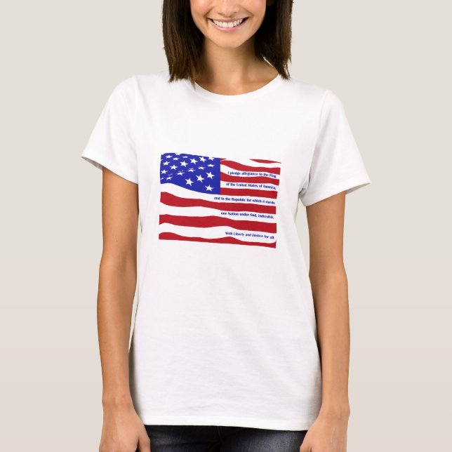 T-shirt Drapeau américain avec Promdge sur rayures (Devant)