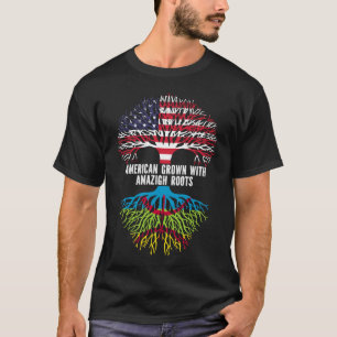 T-shirt Drapeau américain avec racines amazigh USA