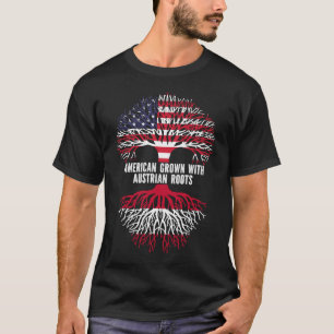 T-shirt Drapeau américain avec racines autrichiennes USA