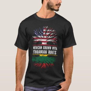 T-shirt Drapeau américain avec racines lituaniennes USA