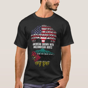 T-shirt Drapeau américain avec racines mozambicaines USA