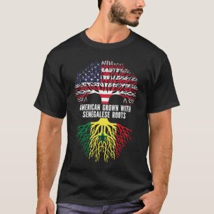 T-shirt Drapeau américain avec racines sénégalaises USA