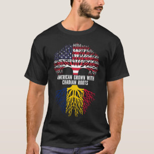 T-shirt Drapeau américain avec racines tchadiennes USA