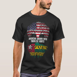T-shirt Drapeau américain avec racines togolaises USA