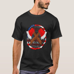 T-shirt Drapeau américain Ax Hatchet Jetant Ax