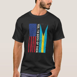 T-shirt Drapeau américain bahaméen Drapeau bahaméen Bahama