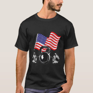 T-shirt Drapeau américain Barbell