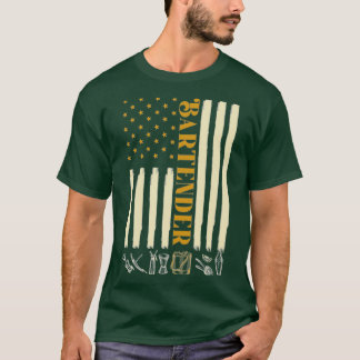 T-shirt Drapeau américain Bartending