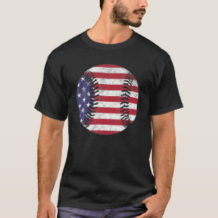 T-shirt Drapeau Américain Baseball Juillet 4E Drapeau Amér