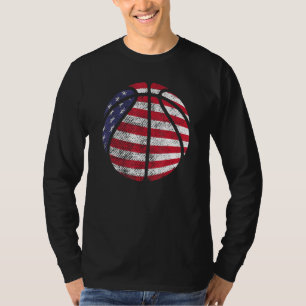 T-shirt Drapeau Américain Basketball Patriotique Pour Homm