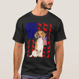 T-shirt Drapeau américain beagle 4 juillet Chien Usa Patri