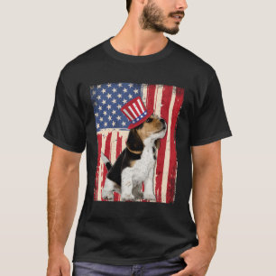T-shirt Drapeau américain beagle 4 juillet patriotique
