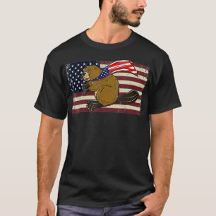 T-shirt Drapeau américain Beaver