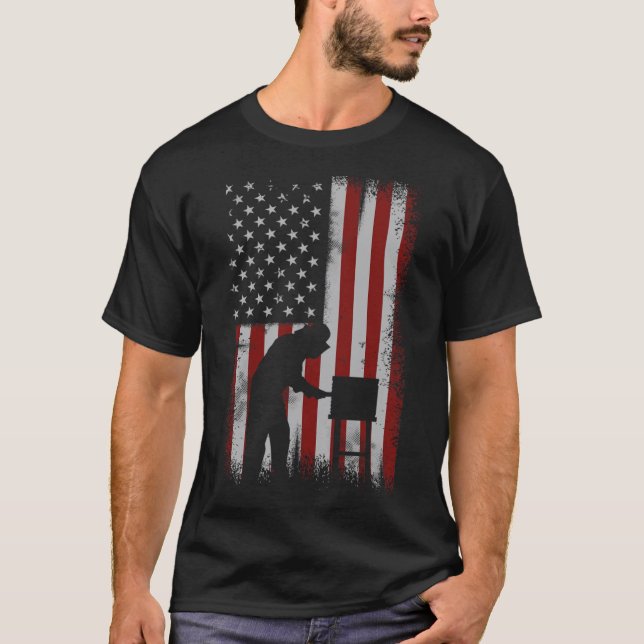 T-shirt Drapeau américain Beekeeper Chemise Hommes Beekeep (Devant)