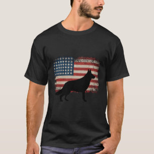 T-shirt Drapeau américain berger allemand