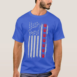 T-shirt Drapeau américain berger allemand 4 juillet Patrio