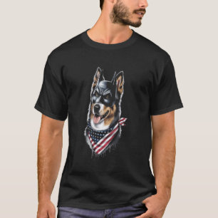 T-Shirt Drapeau Américain Berger Allemand Patriote