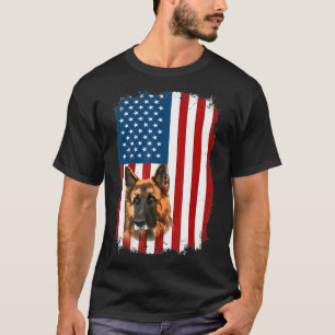 T-shirt Drapeau américain berger allemand Usa Patriotique