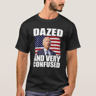 T-shirt Drapeau Américain Biden Ébloui Et Très Confus Drôl