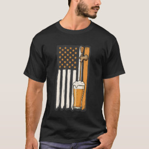 T-shirt Drapeau américain bière robinet patriotique bar bu