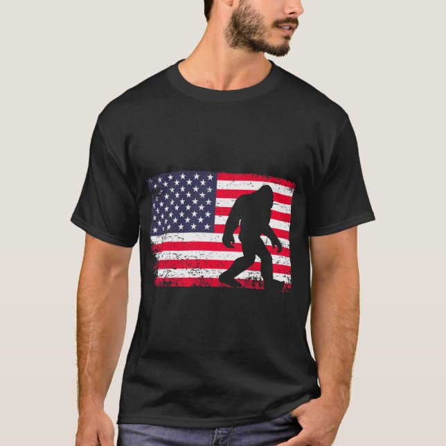 T-shirt Drapeau américain Bigfoot (Devant)