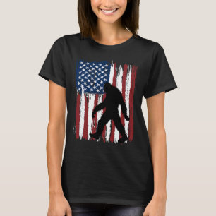 T-shirt Drapeau américain Bigfoot Drôle 4 juillet Patrioti