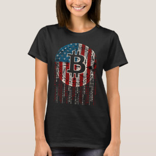 T-shirt Drapeau américain Bitcoin Cryptomonnaie Inv patrio