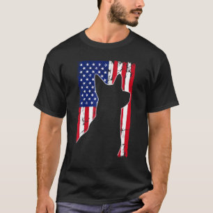 T-shirt Drapeau Américain Blue Heeler Papa Maman Chiot