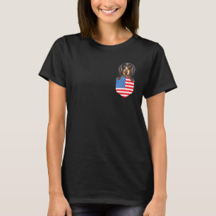 T-shirt Drapeau américain Bluetick Coonhound Chien En Poch