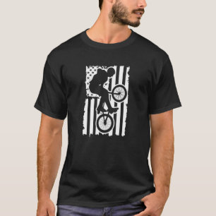 T-shirt Drapeau américain BMX Vélo Course BMX Vélo Rider B