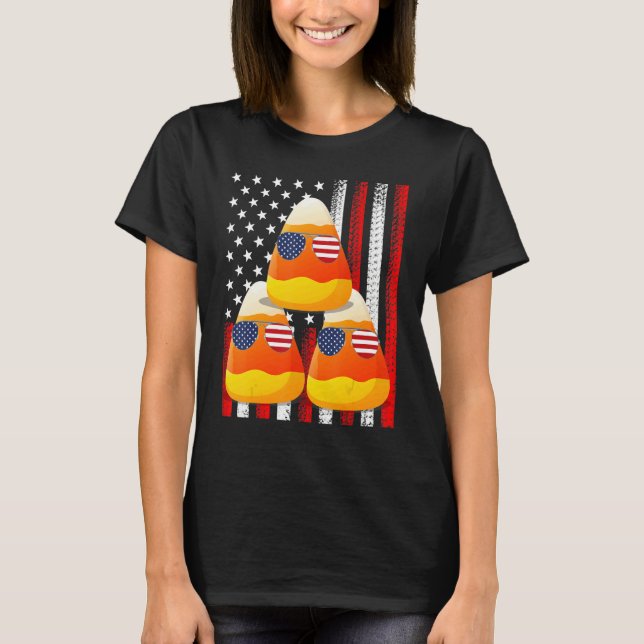 T-shirt Drapeau américain Bonbon Corn 4 juillet Patrioti (Devant)