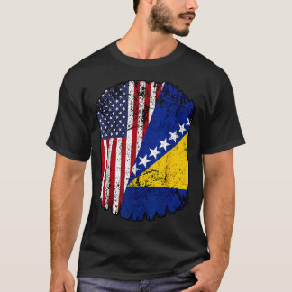 T-shirt Drapeau américain bosniaque de pays Bosna racines