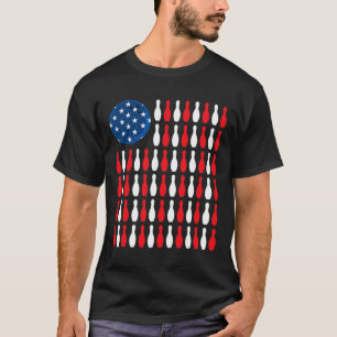 T-shirt Drapeau Américain - Bowler Et Bowling Patriotique