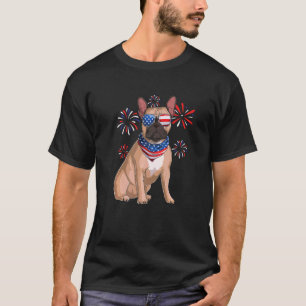 T-shirt Drapeau américain Buldog 4 juillet Hommes D